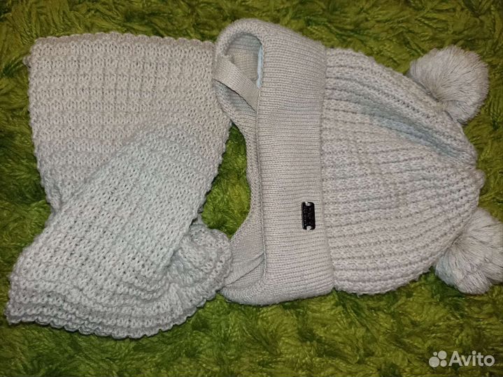 Шапка +снуд комплект детский. Размер 48-52