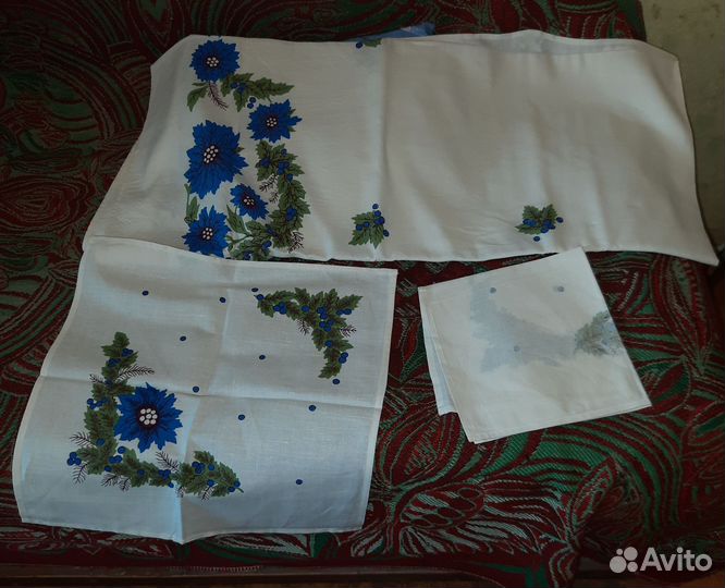 Скатерти, салфетки СССР Лен и др