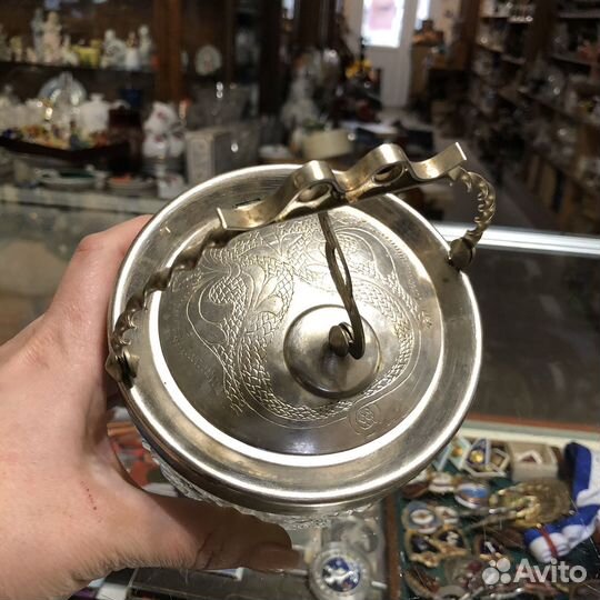 Сахарница Хрусталь мельхиор