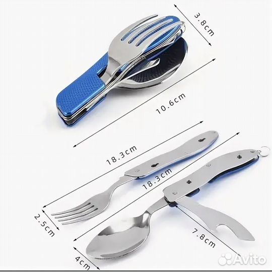 Ложка вилка нож (складной походный инструмент) (ми