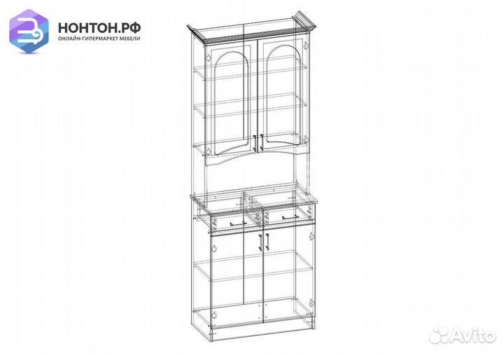 Буфет Констанция 2-х створчатый белый матовый / дж