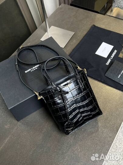 Сумка тоут Saint Laurent YSL кожа крокодил