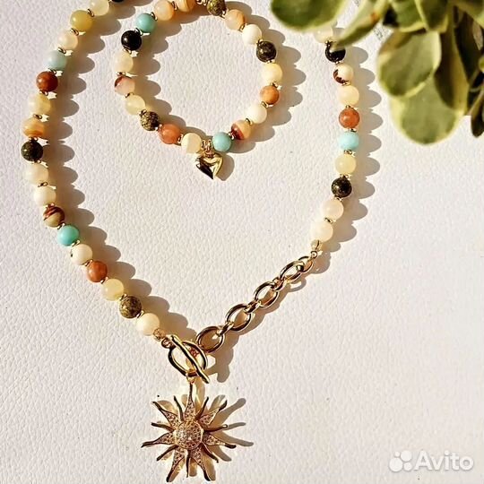Колье из агата