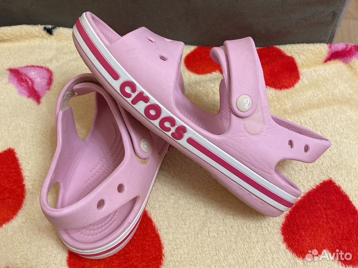 Резиновые шлепки crocs для девочки размер 34-35