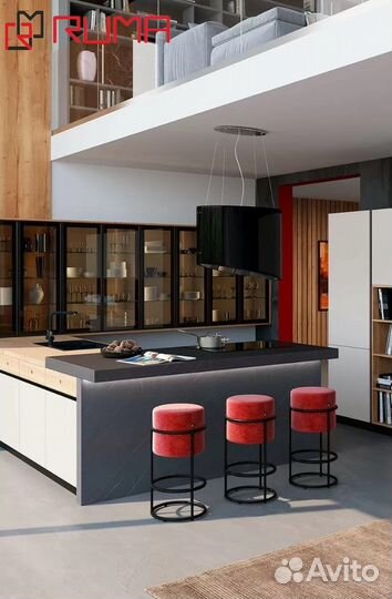 Кухня на заказ прямая с островком реальная цена