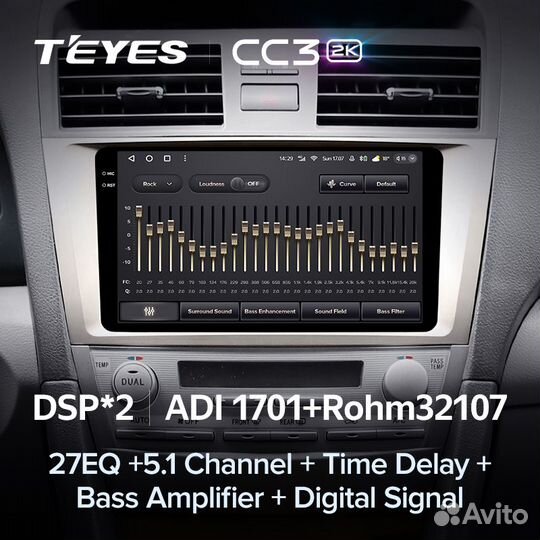 Магнитола Teyes CC3 2K 3/32 Toyota Camry 40