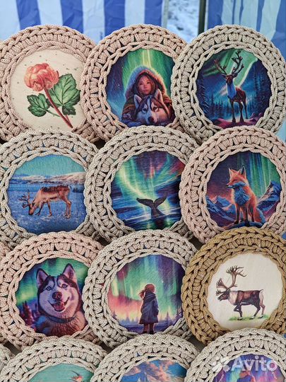 Подставка под горячее/бокал/открытка. Север