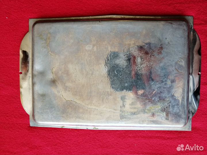 Советский ажурный поднос из нержавейки
