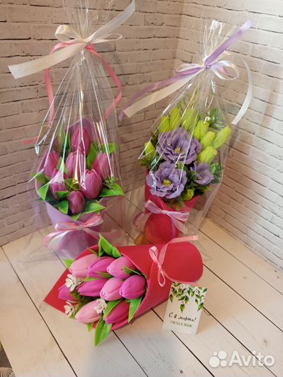 Букет из мыла тюльпаны