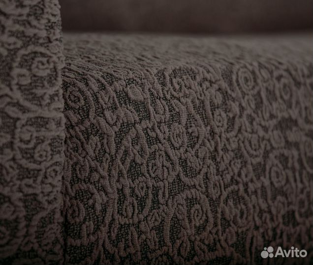 Чехол на трехместный диван без оборки, Коричневый