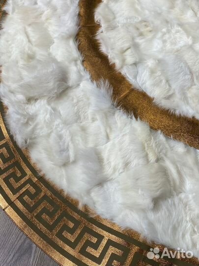 Ковер из натуральной шкуры с натуральным мехом