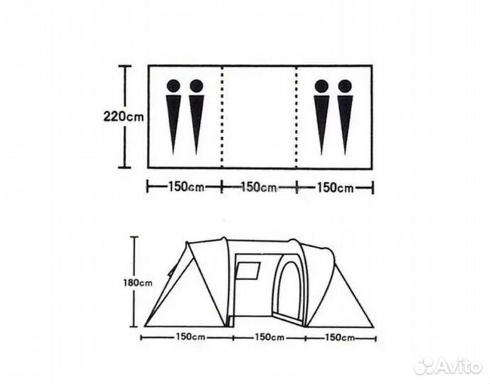 Палатка туристическая 4-х местная