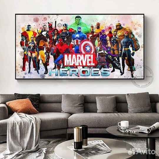 Картины Марвел и DC супергерои
