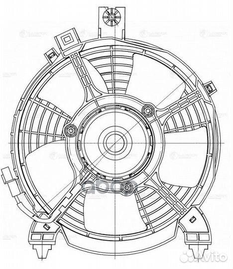 Вентилятор конд. с кожухом для а/м Mitsubishi L