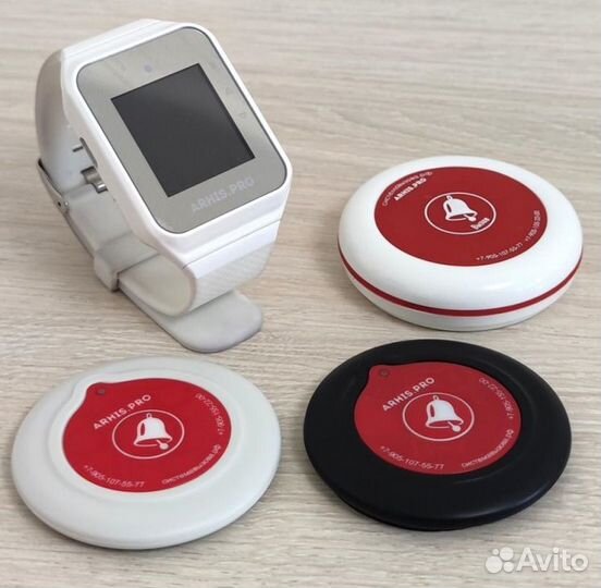 Кнопка вызова официанта в ассортименте с часами