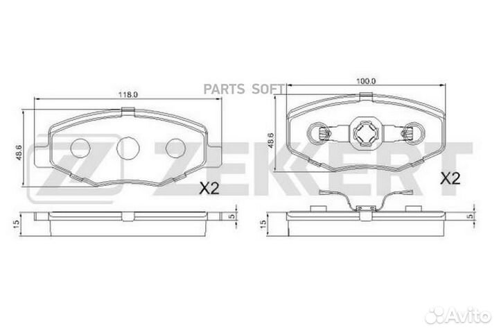 Zekkert BS-1181 Колодки торм. диск. передн. Chery A1 07- QQ6 06