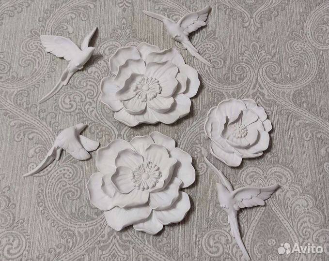 Гипсовый настенный декор панно барельеф