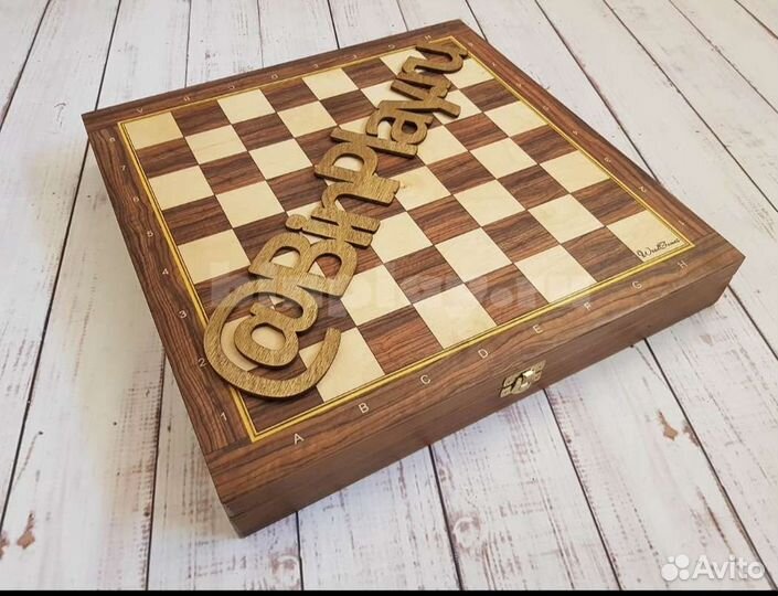 Шахматный ларец Турнирный бук, 40мм с утяжелёнными