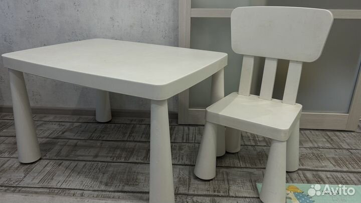 Детский стол и стул IKEA маммут