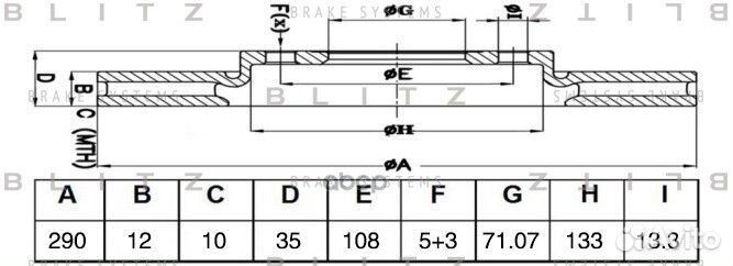 BS0493 диск тормозной задний Citroen C4 Picass