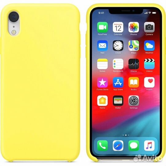 Силиконовый чехол для iPhone XS MAX желтый