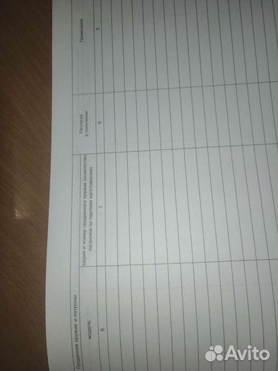 Книга учета продаж оружия и патронов. Журнал