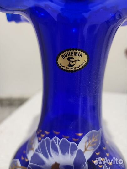 Ваза цветное стекло богемия чехия