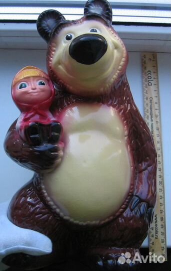Маша и медведь. Копилка. Керамика. Высота 32 см