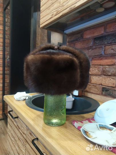 Норковая шапка мужская ушанка