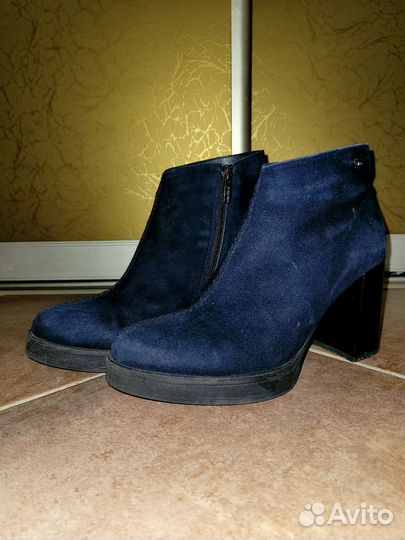 Ботильоны женские на каблуке; замша