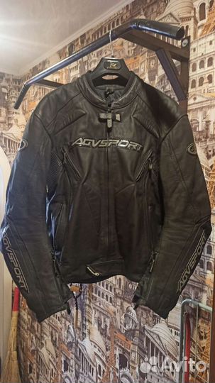 Мотокуртка кожаная мужская agvsport Dragon