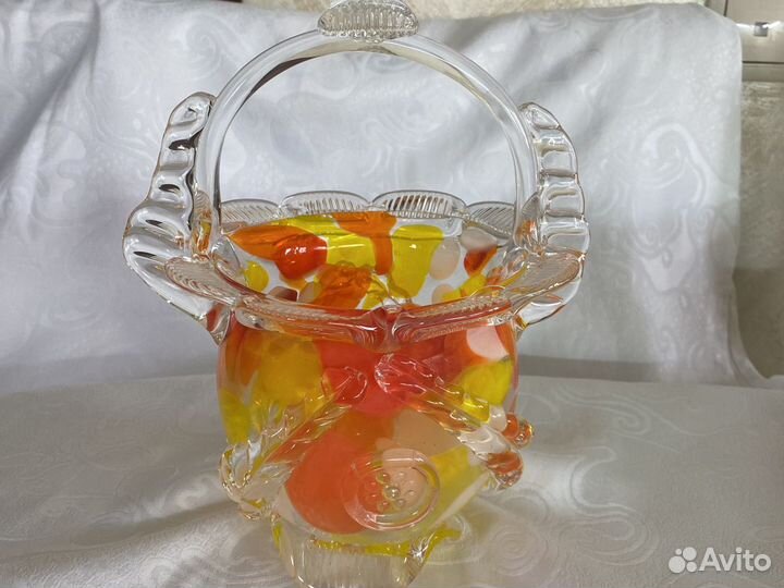 Ваза корзиночка из стекла