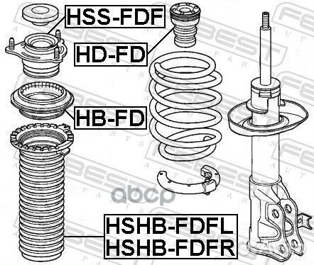 Пыльник переднего амортизатора hshbfdfl Febest