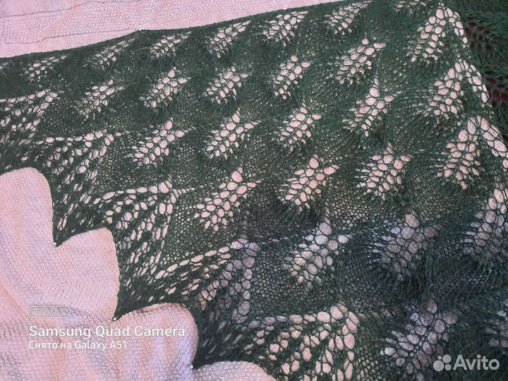 Шаль Замерзшие листья Ручная работа