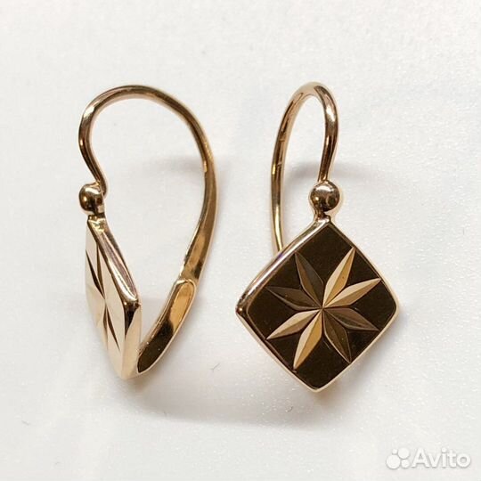 Золотые серьги 585 пробы СССР