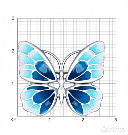 Новая серебряная брошь Бабочка (бирка,пломба)