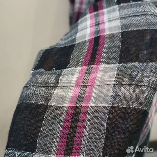 Палантин Италия шерсть вискоза 58*185 в клетку