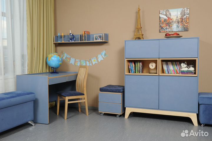 Шкаф ученический синий
