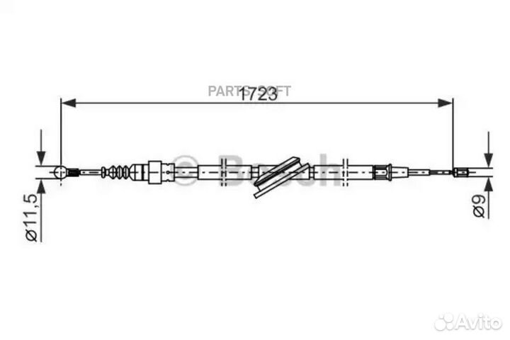 Bosch 1987477686 Трос ручного тормоза