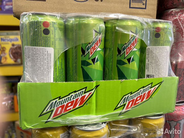 Банки Mountain Dew полные