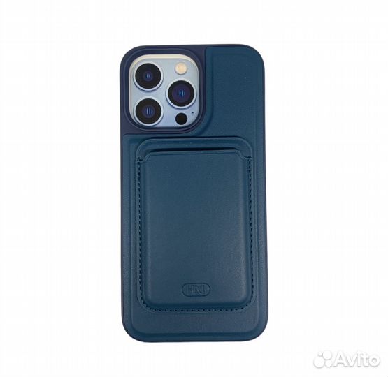 Чехол для iPhone 14 PRO MAX case+pocket синий