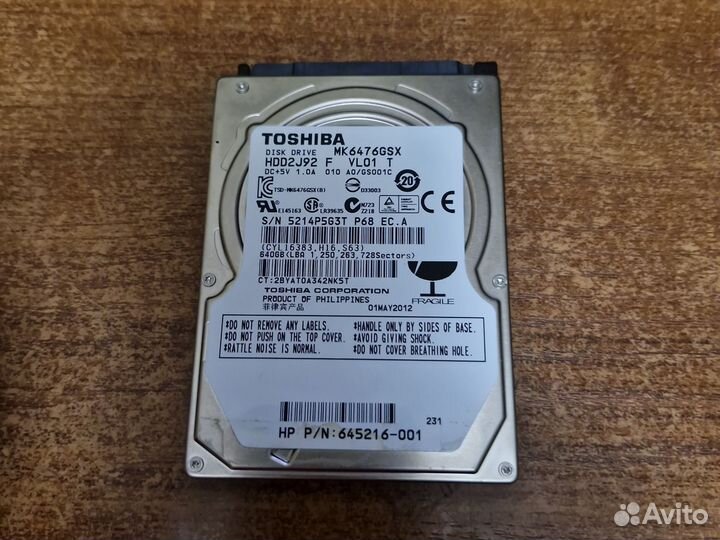 Жёсткий диск Toshiba 500гб