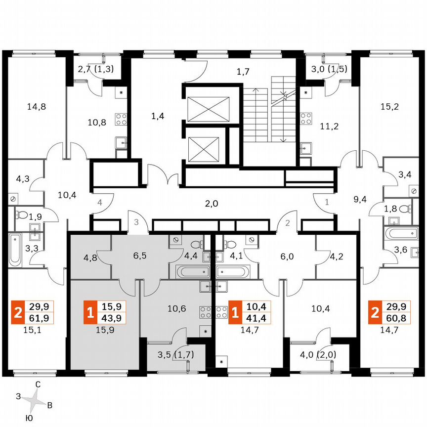 1-к. квартира, 43,9 м², 26/26 эт.