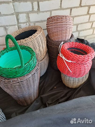 Плетеные горшки из ротанга