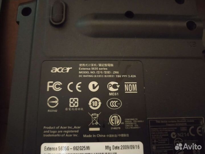 Ноутбук acer на запчасти