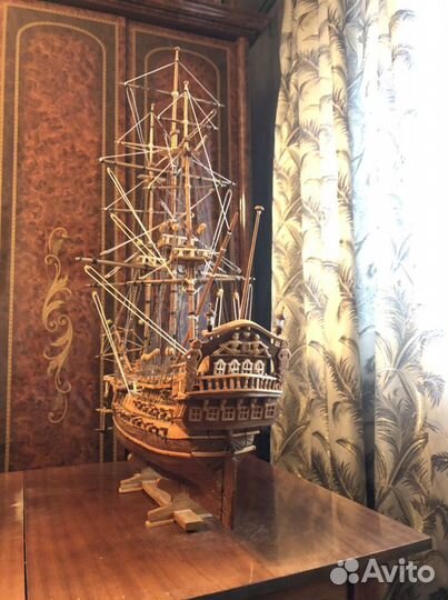 Двухдечный парусный линейный корабль 18 века Евста