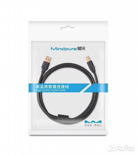 USB Кабель 2.0 A/M - B/M Golden Mindpure 3м