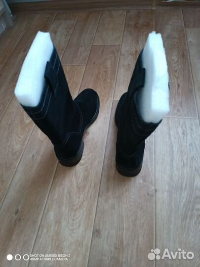Замшевые полусапожки 39 р-р