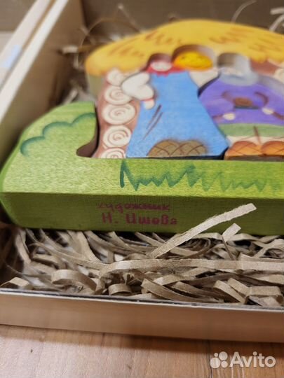 Деревянный пазл Сказки дерева Колобок