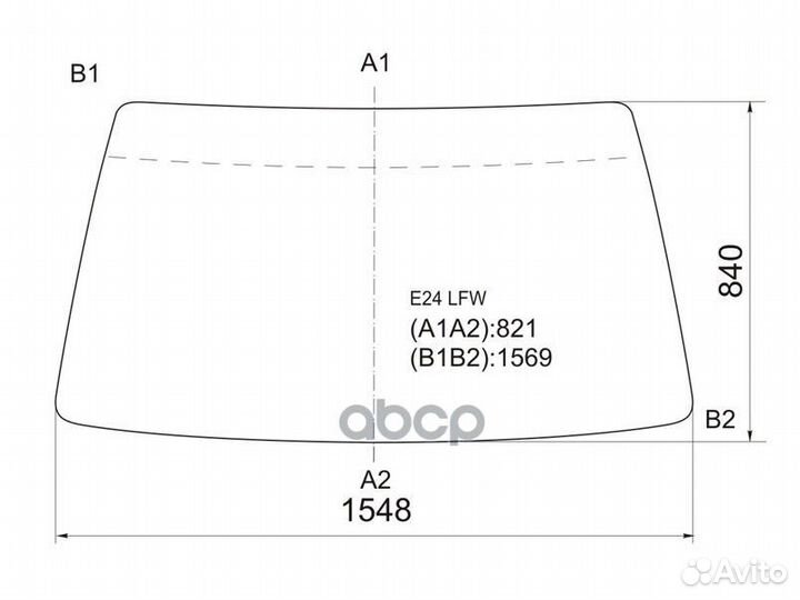Стекло лобовое (В резинку) Nissan Caravan 86-01